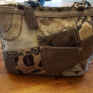 Coach animal patchwork tote